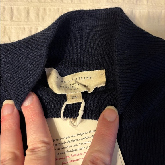 NWT Sezane Simon Jumper Navy Stripe - Picture 3 of 8